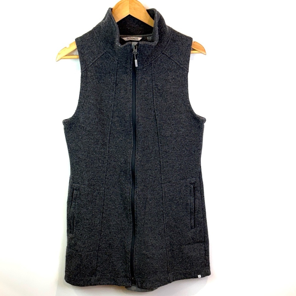 Toad and Co charcoal grey wool blend vest size M - Picture 2 of 7